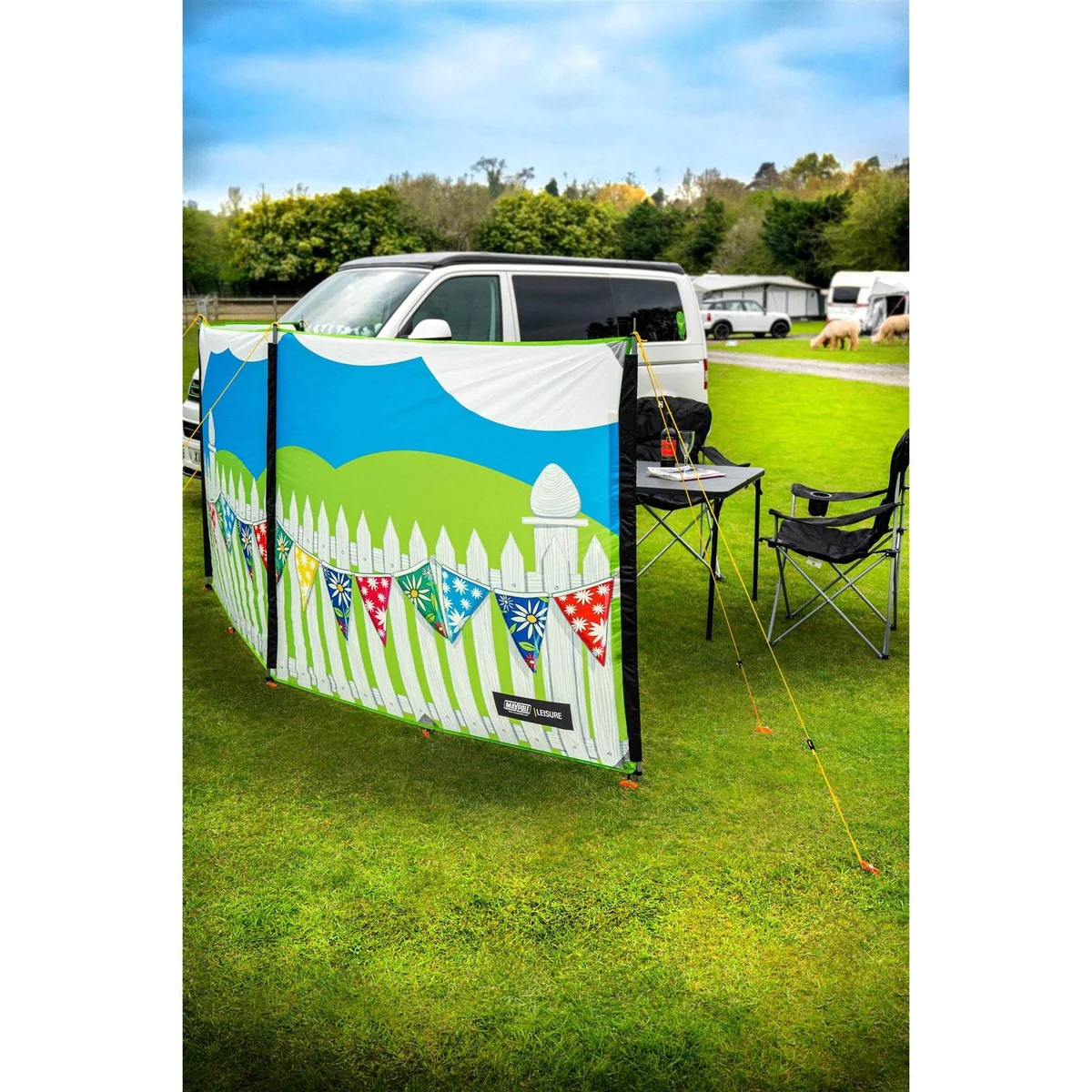 Maypole 3 Panel Poled Windbreak Summer Days 5m x 1.4m - Image 4