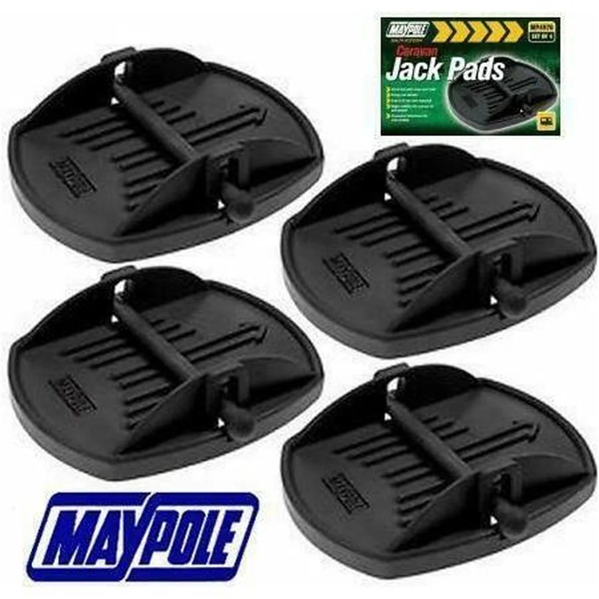 Maypole 4 x Universal Caravan Jack Pads Set Wheel Foot Leg Support Stop Leveller - Image 2