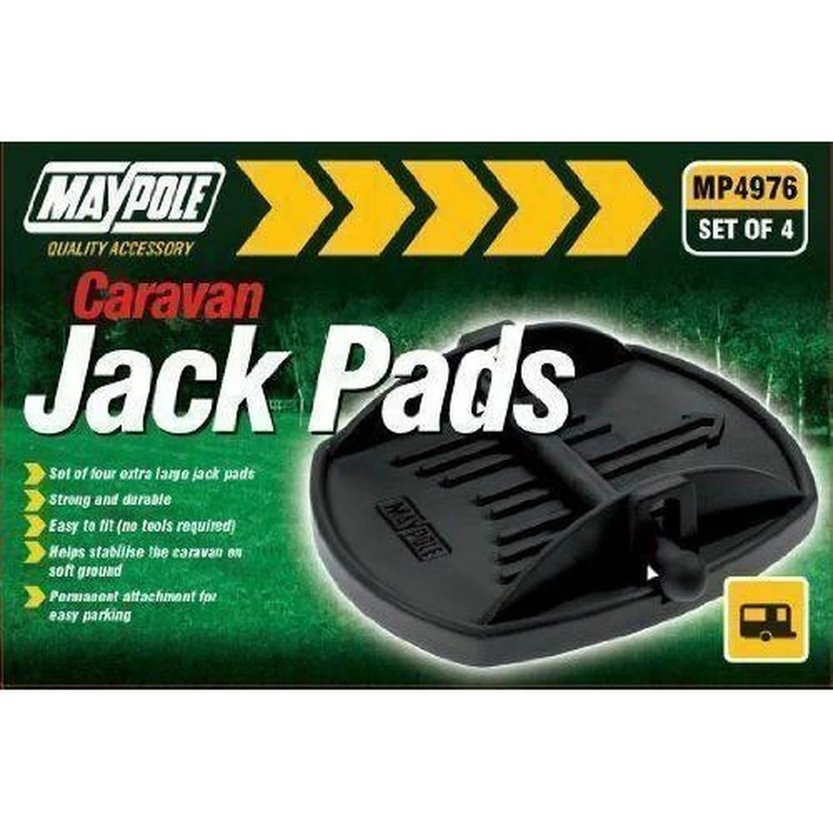Maypole 4 x Universal Caravan Jack Pads Set Wheel Foot Leg Support Stop Leveller - Image 4