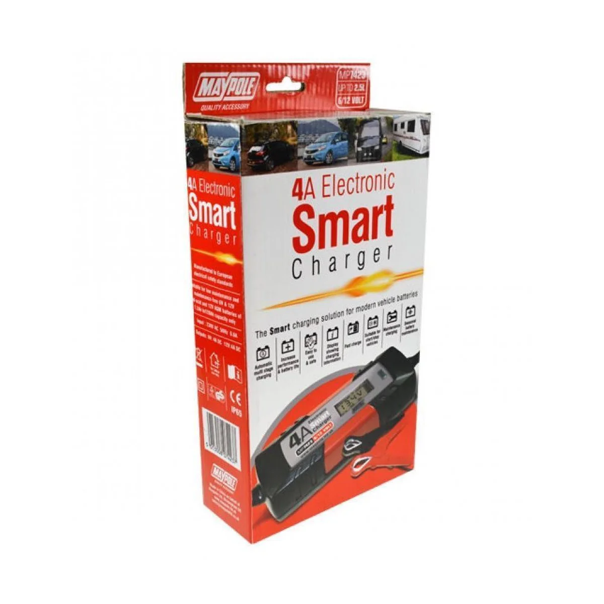 MAYPOLE 7423 Electronic Car Battery Charger Smart Fast Trickle Pulse Modes 4 AMP - Image 3