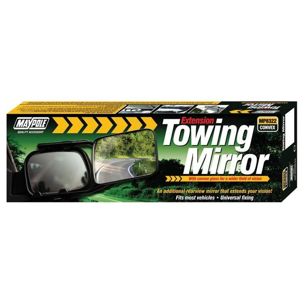 Maypole Caravan Trailer Mirror Glass Extension Towing Mirrors 8322 Convex Car - Image 3