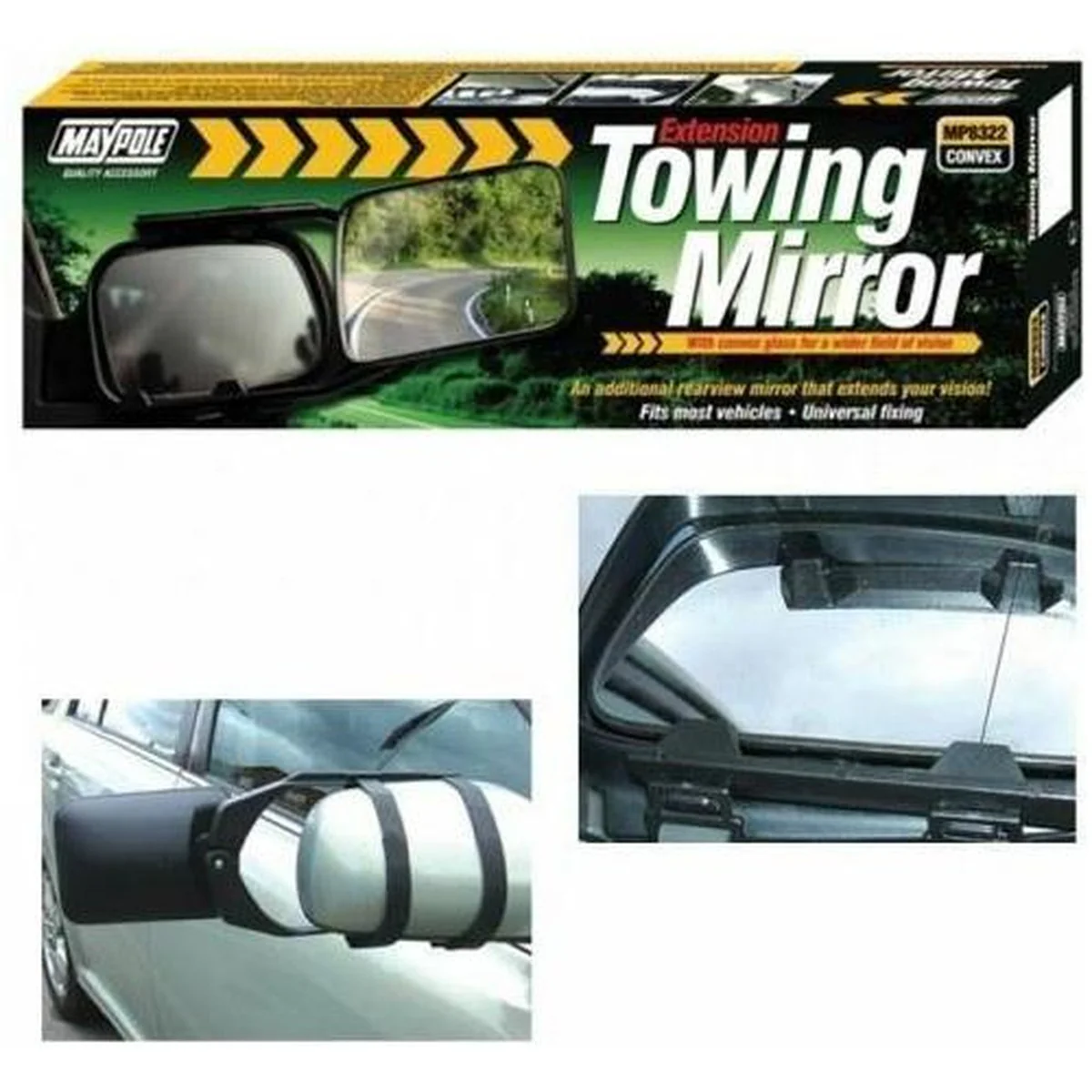 Maypole Caravan Trailer Mirror Glass Extension Towing Mirrors 8322 Convex Car - Image 5