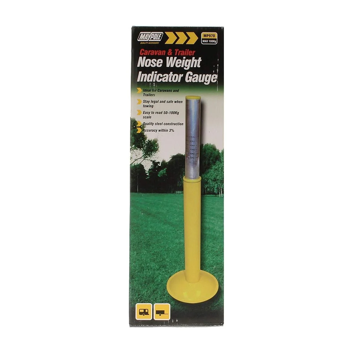 Maypole Caravan Trailer Nose Weight Towing Heavy Duty Tow Bar Indicator Gauge - Image 6