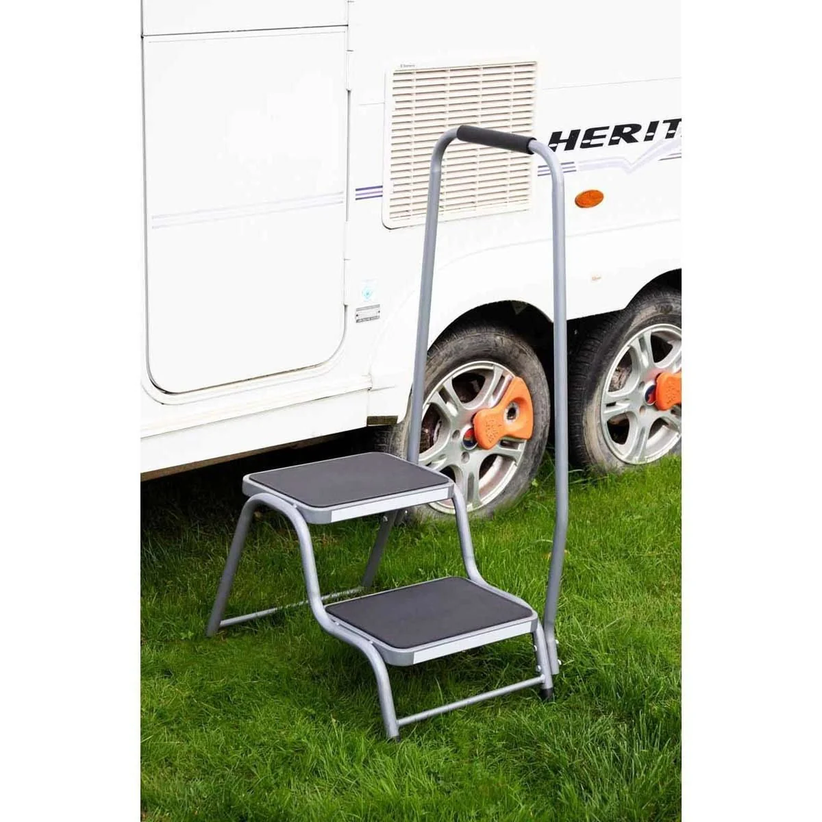 Maypole Double Steel Caravan Step with Handrail - Image 3