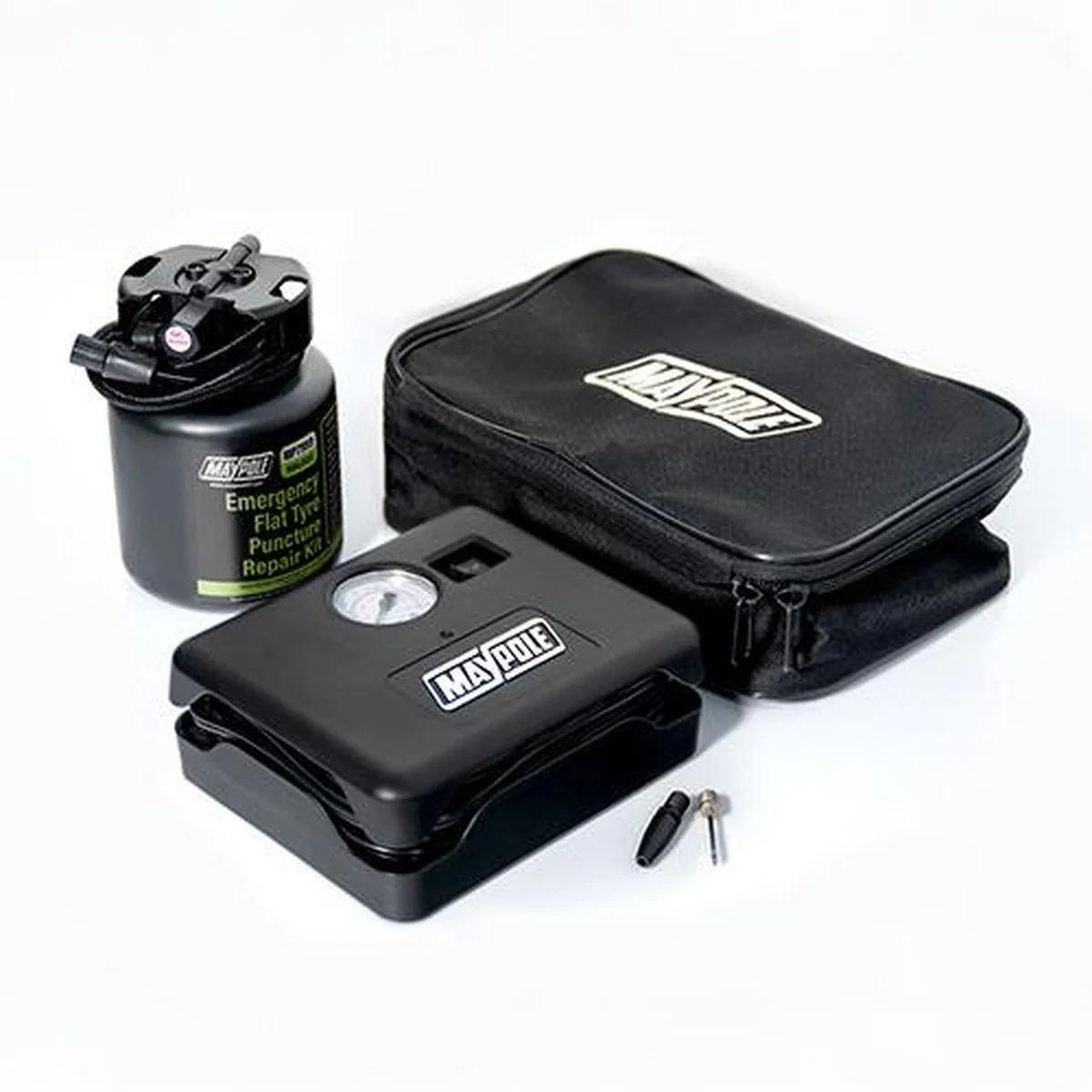 Maypole Emergency Flat Tyre Puncture Repair Kit Sealant & Compressor - Image 2