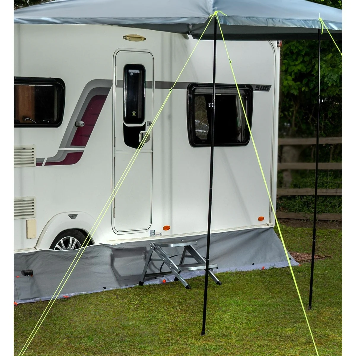 Maypole Foldable Steel Double Caravan Step Folding Portable Campervan - Image 3