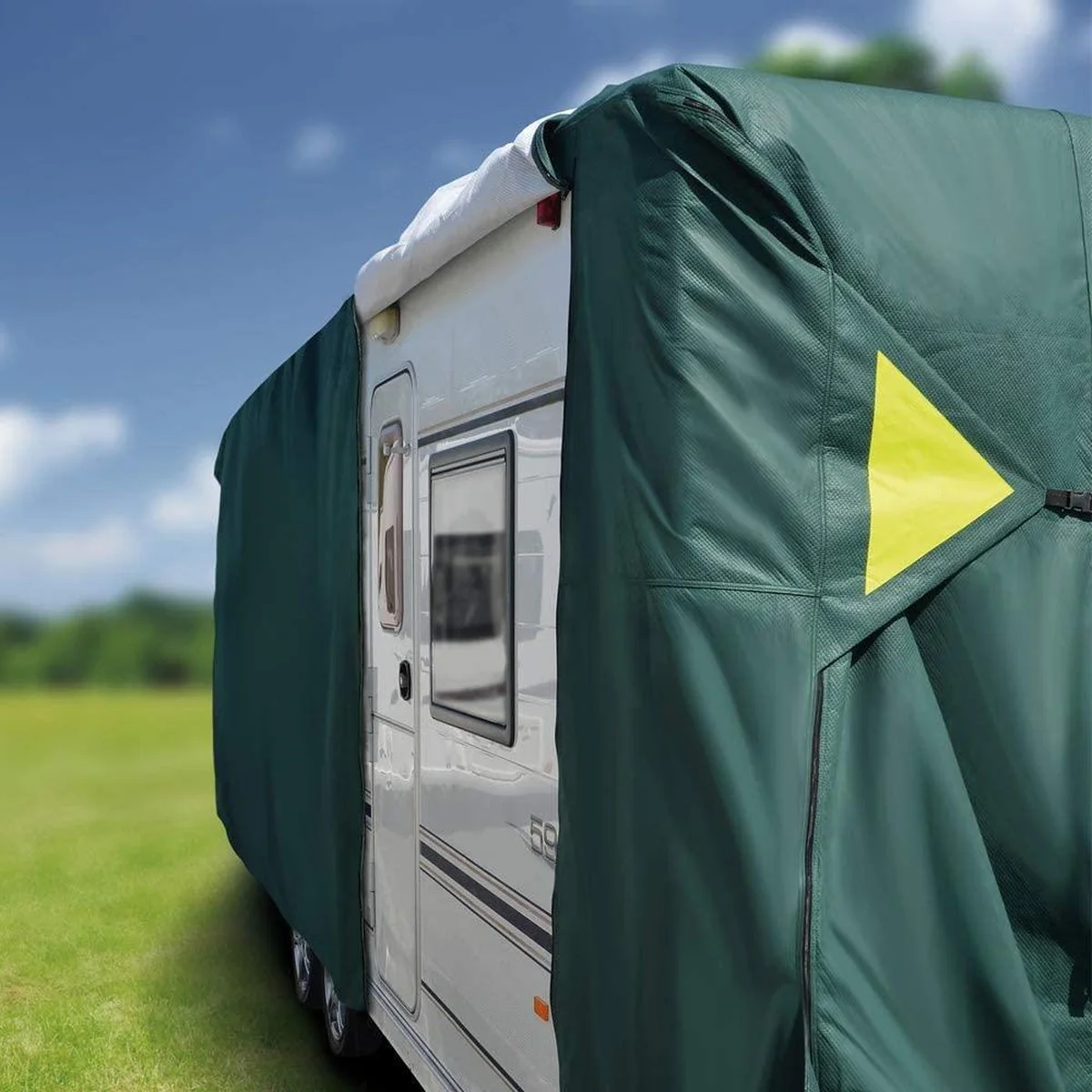 Maypole Green Caravan Cover Full 4-Ply Premium Breathable + Hitch Cover All Sizes - Image 12