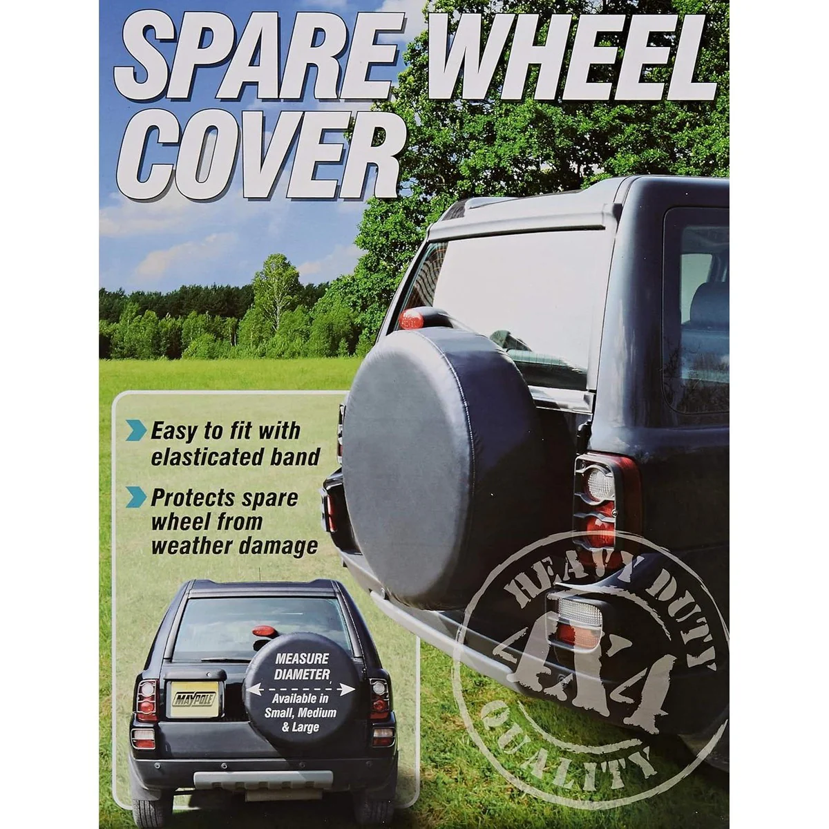 Maypole Heavy Duty Elasticated 29" Inch 4x4 Jeep Wheel Weather Protection Cover - Image 3