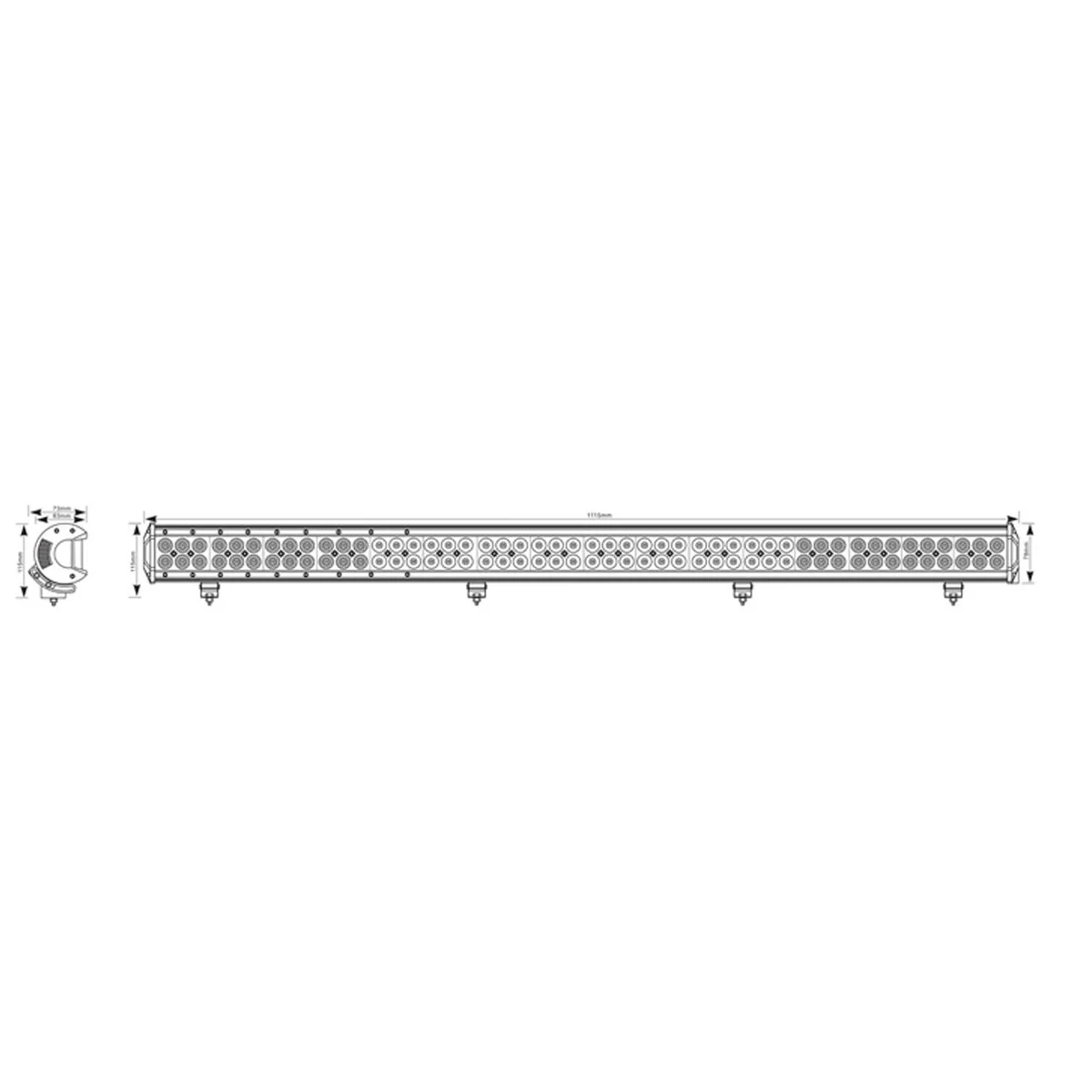 Maypole MP5074 288W 96x3W Spot/Flood Combo XL LED Light Bar 12/24V 1115MM 45" - Image 3