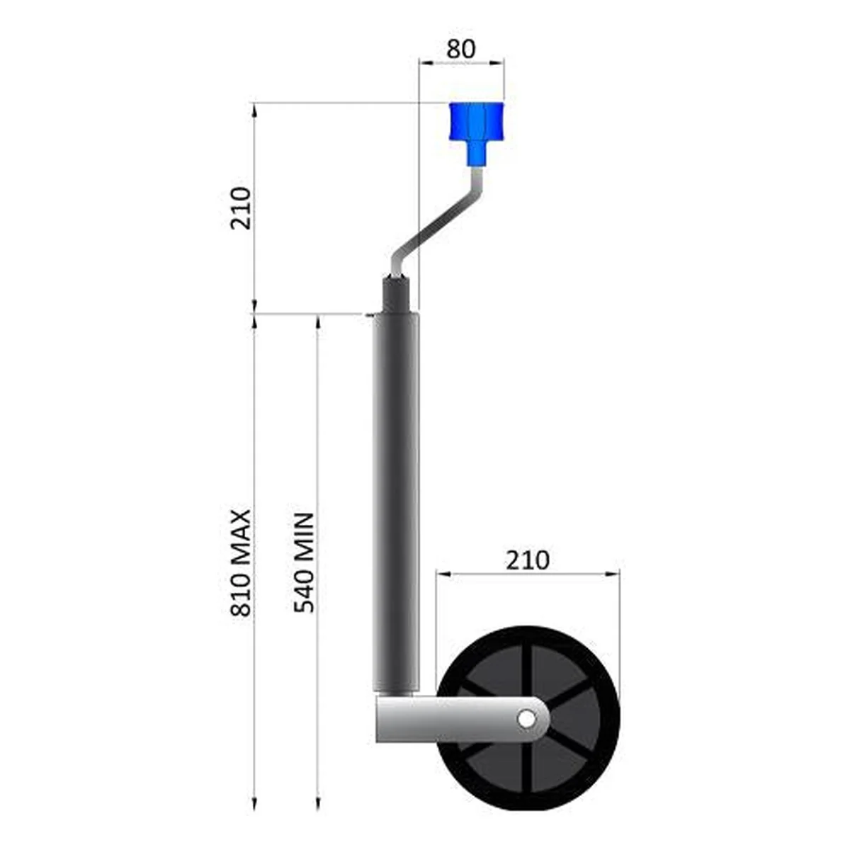 Maypole MP9757 48mm 200kg Caravan Jockey Wheel Medium Duty - Image 2