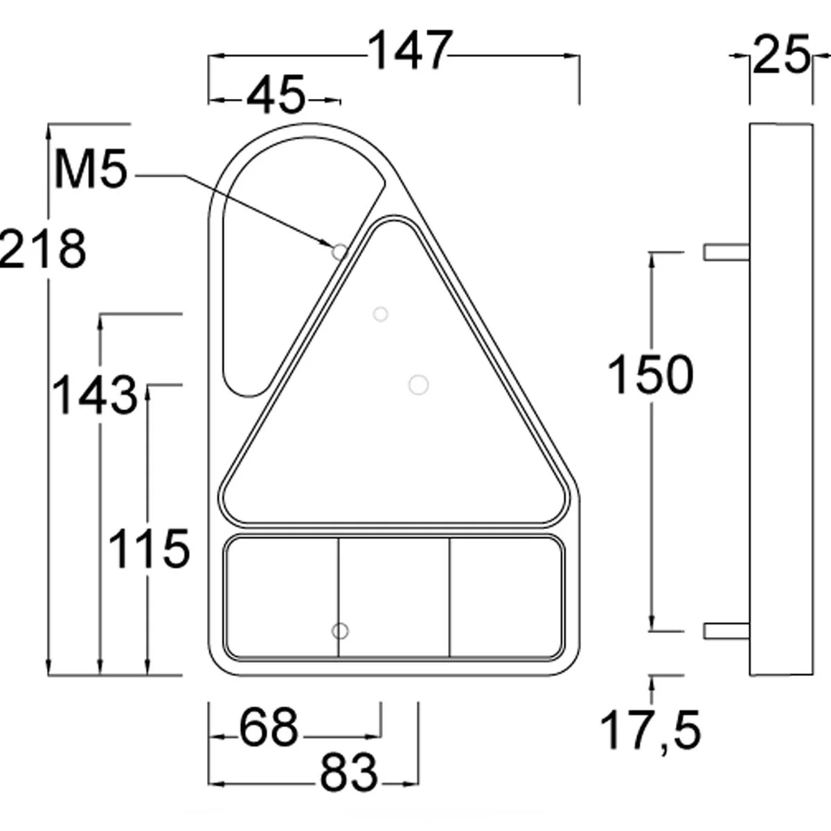 Maypole Rear Combination Lamp RH LED Stop Tail Indicator Fog Rev Reflex MP8605R - Image 2