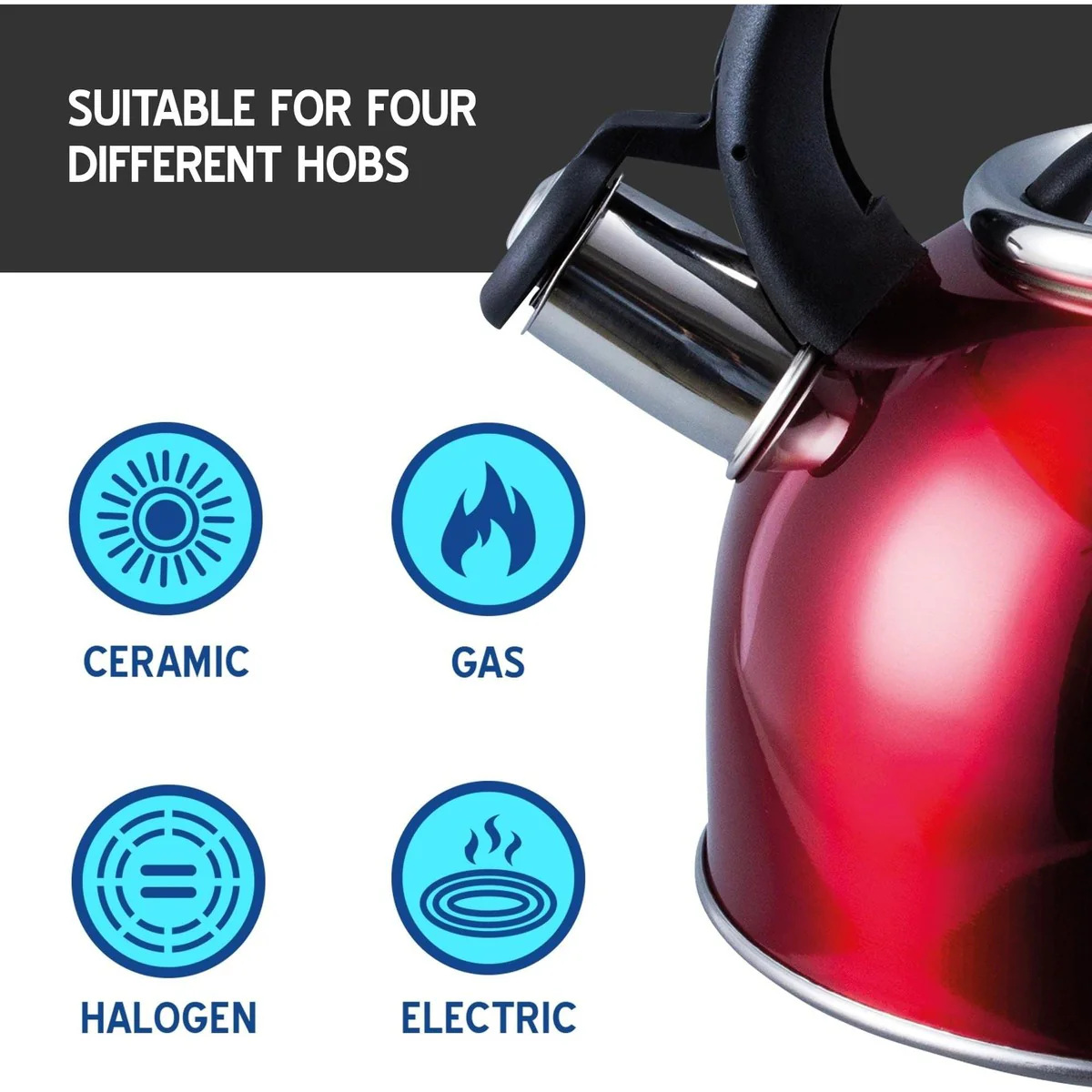 MDS1203 Liberty Red 2.5 Litre Whistling Kettle CW-T056-B1R - Image 4