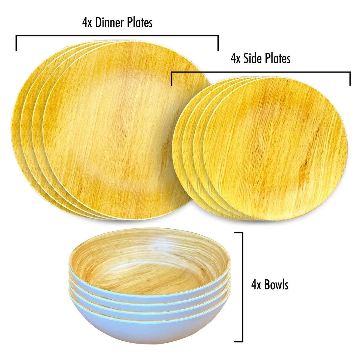MDS1203 Liberty Sardinia 12 Piece Melamine Dinner Set LL1384 - Image 3