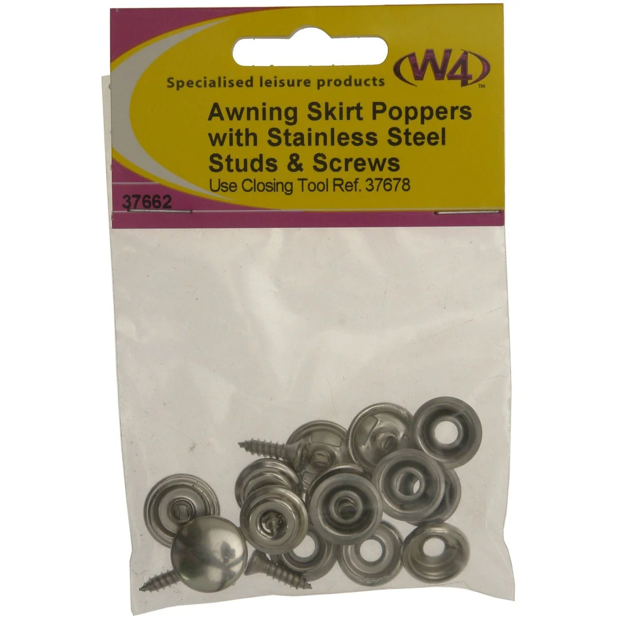 MDS1203 W4 Awning skirt studs, screws and poppers 5 sets per pack 37662