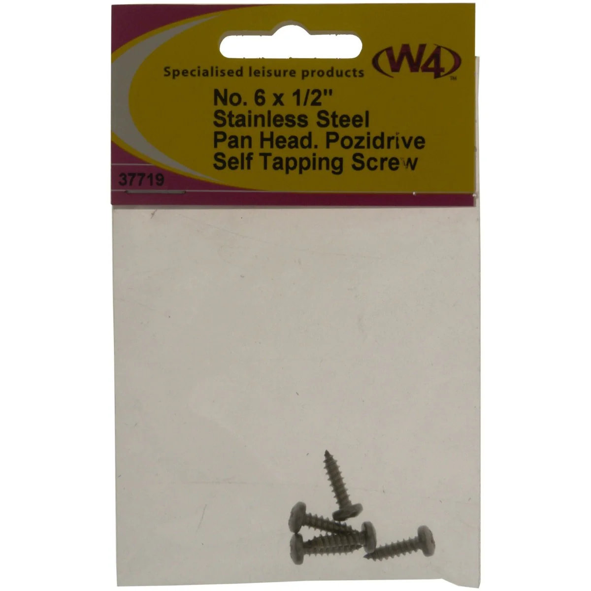 MDS1203 W4 No 6 x 1/2 Self Tapping Stainless Steel Pan head 37719