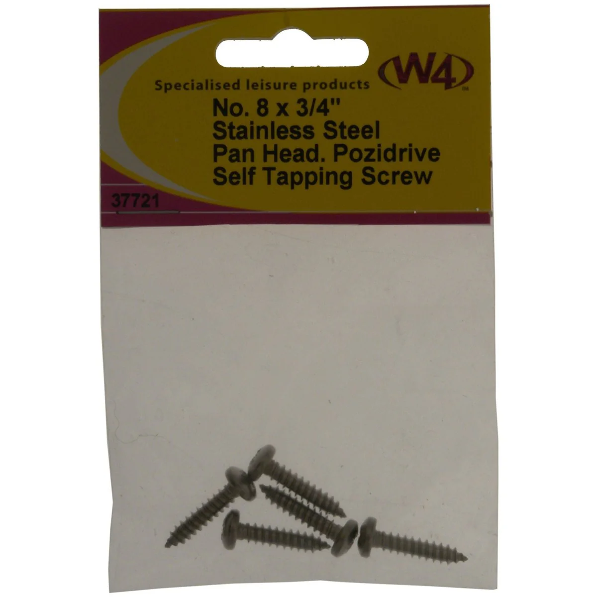 MDS1203 W4 No 8 x 3/4 Self Tapping Stainless Steel Pan head 10 pack 37721