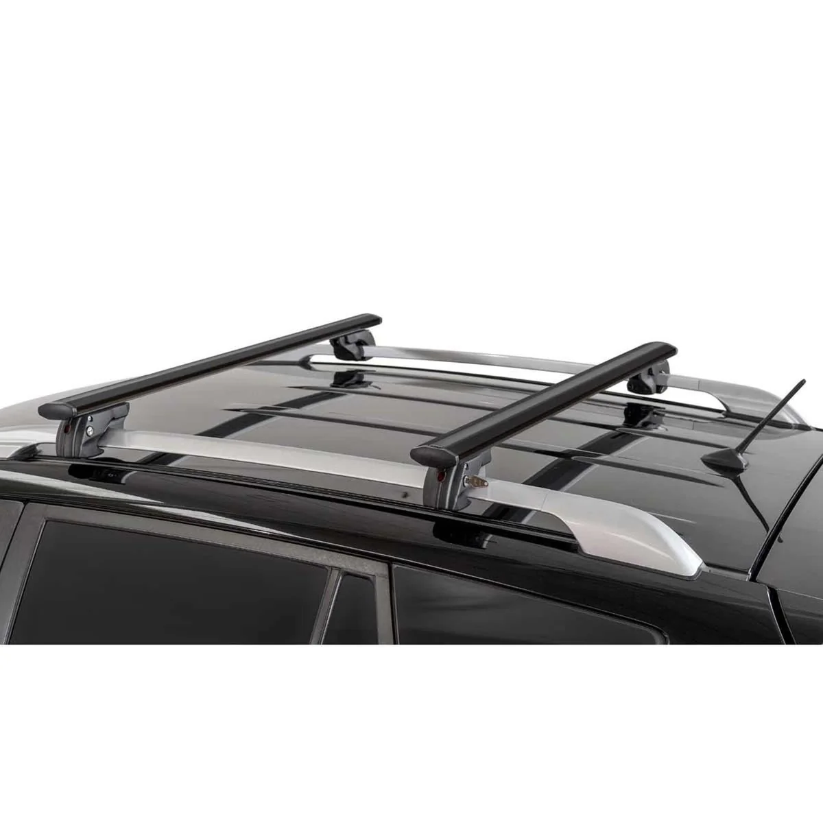 Menabo Jackson Black Raised Rail Roof Bars 1200mm (90kg Max.) - Image 2