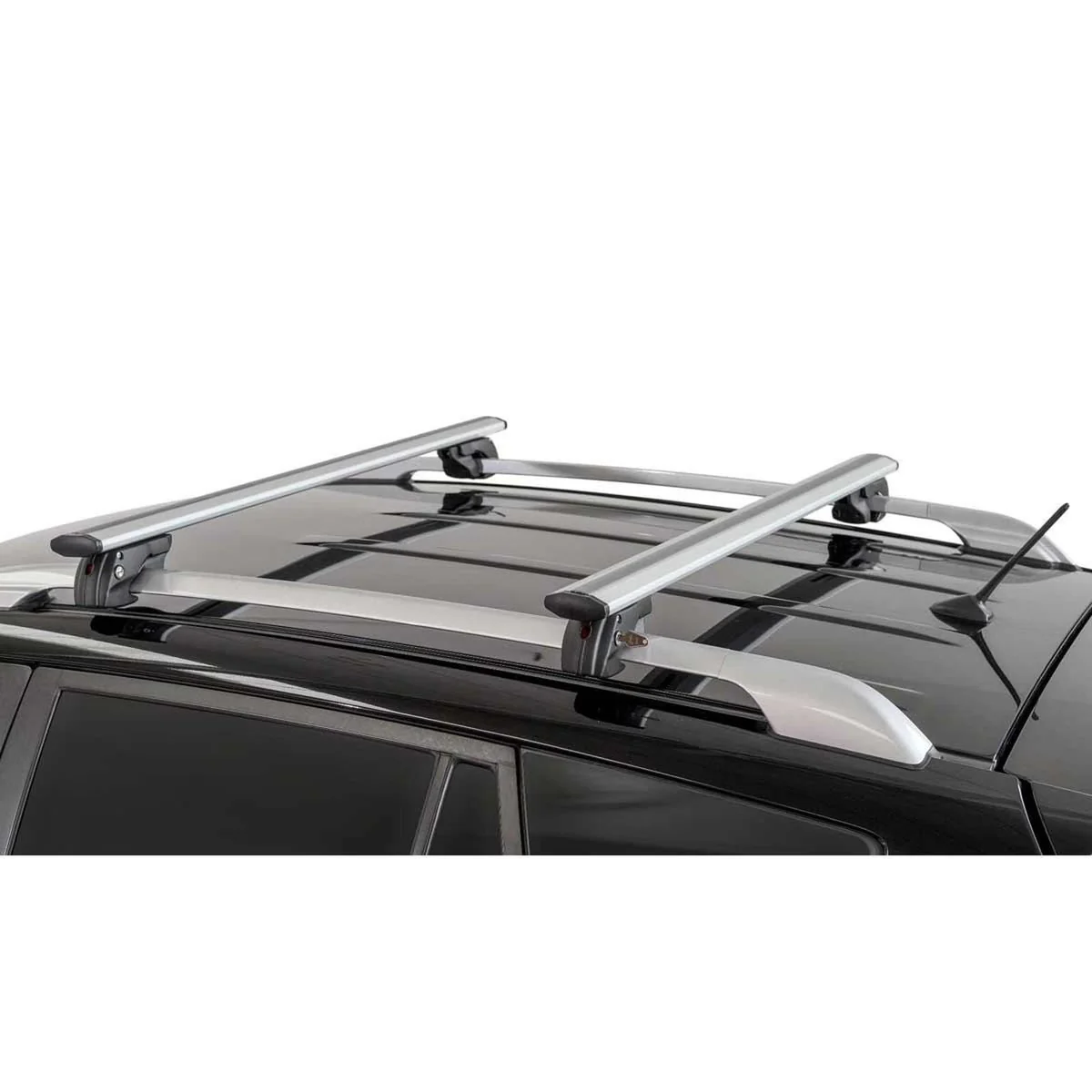 Menabo Jackson Silver Raised Rail Roof Bars (90kg Max.) - Image 2