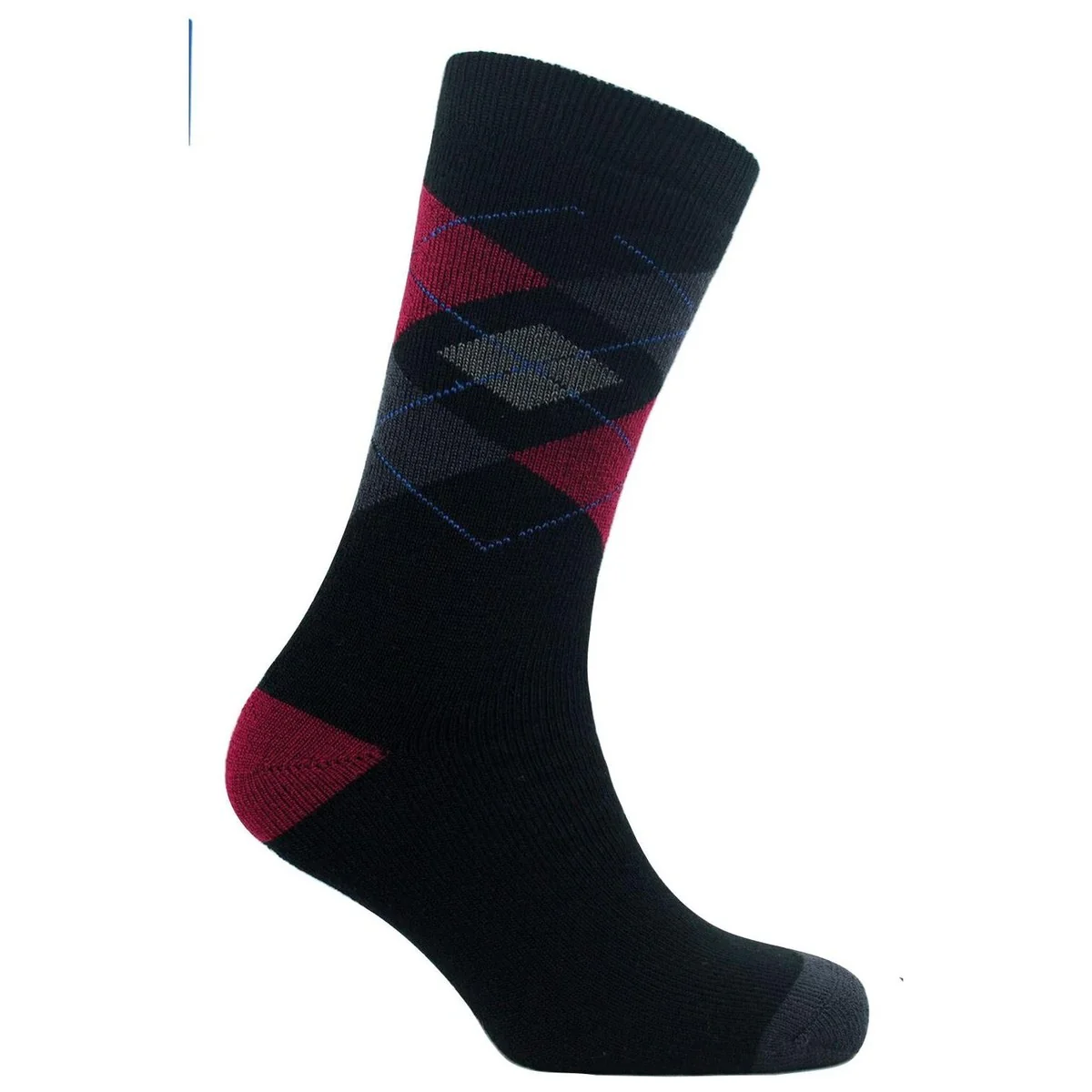 Mens lightweight thermal insulated argyle socks (assorted colours) 2739 - Image 2