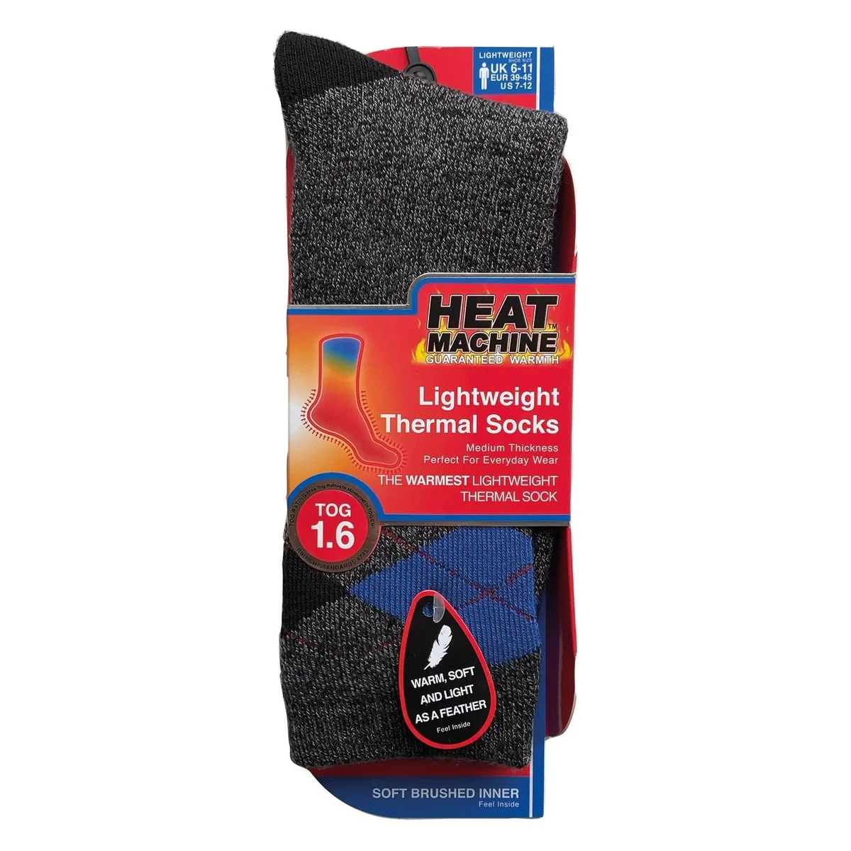 Mens lightweight thermal insulated argyle socks (assorted colours) 2739 - Image 6