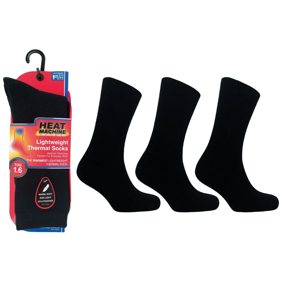 Mens lightweight thermal insulated black socks 2755 - Image 2