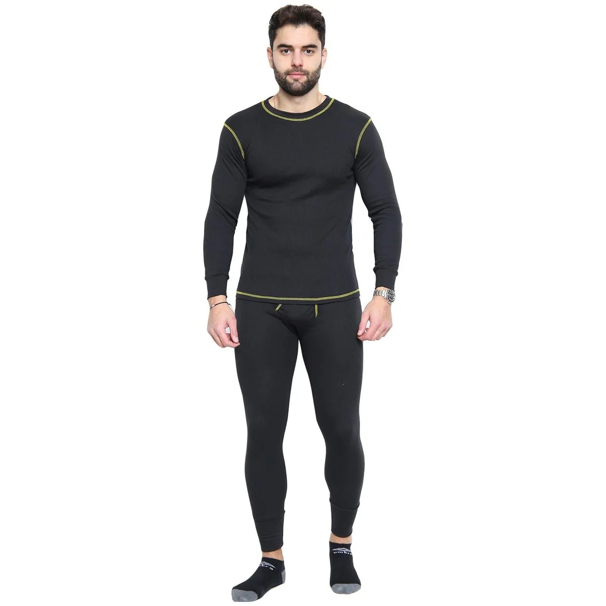 Mens Rough and Tough Thermal Long John  BLACK (mixed Sizes) 3130 - Image 3