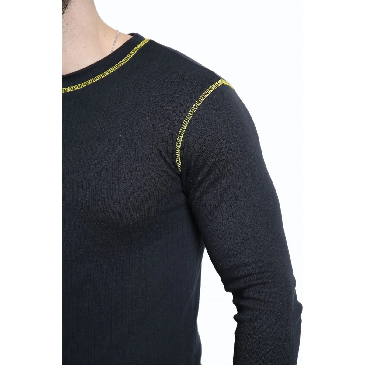 Mens Rough and Tough Thermal Long Sleeve BLACK shirt (mixed Sizes) 3129 - Image 2
