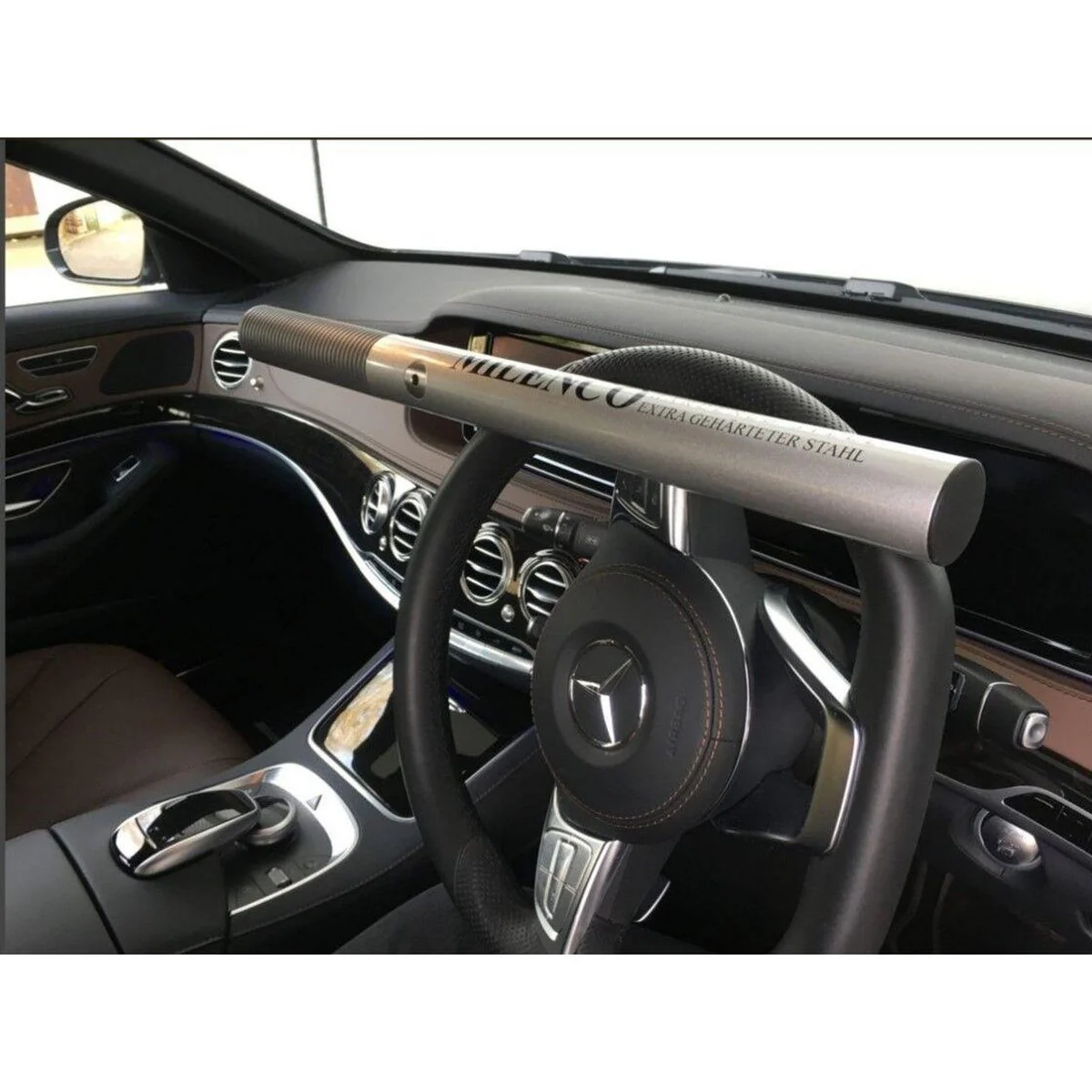 Milenco Motorhome Car Van High Security Silver Steel Steering Wheel Lock + 6804 - Image 2