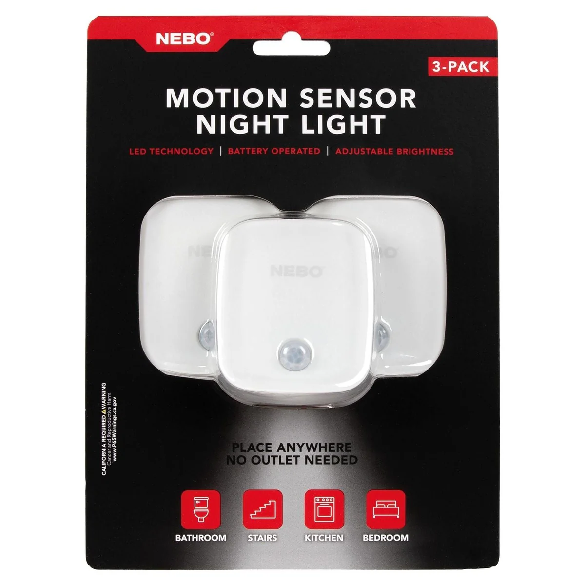 Motion Sensor Light (3 pack) NEB-WLT-0026-G - Image 3