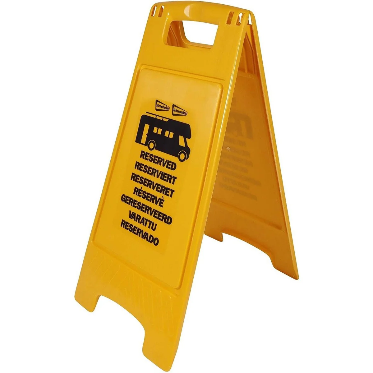 Motorhome Reserved Pitch Sign Campervan Pitch Reserved Sign Yellow Multi Language - Image 2