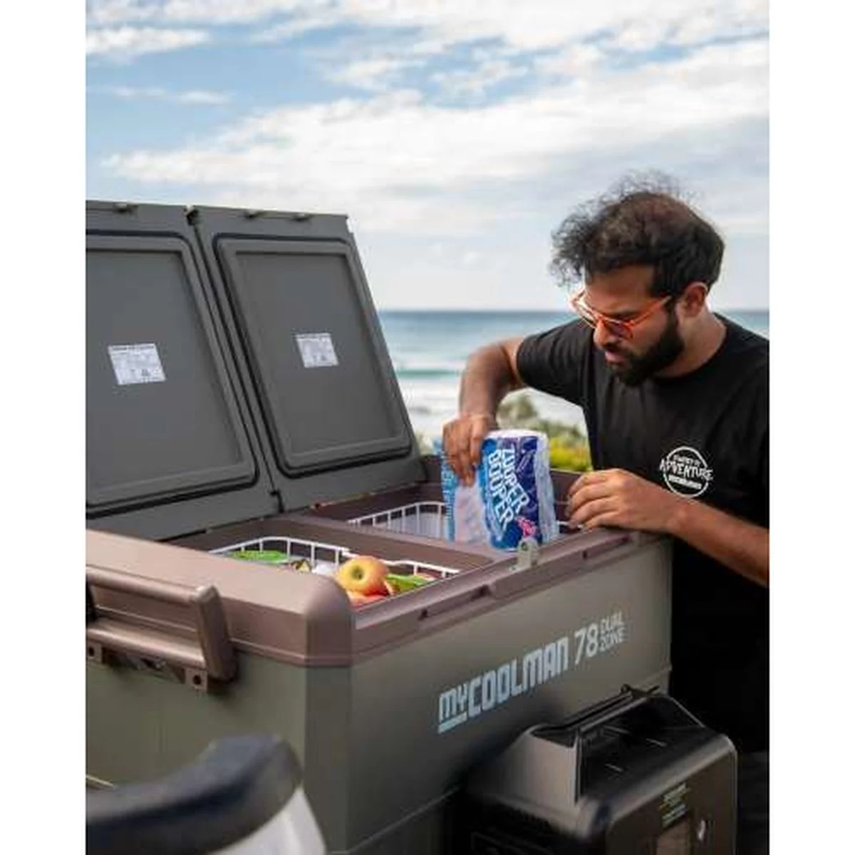 myCOOLMAN 78L Icebox Large Heavy-Duty Hard Cooler with Drain Plug, Tie-Down Points & Bottle Opener - Image 16