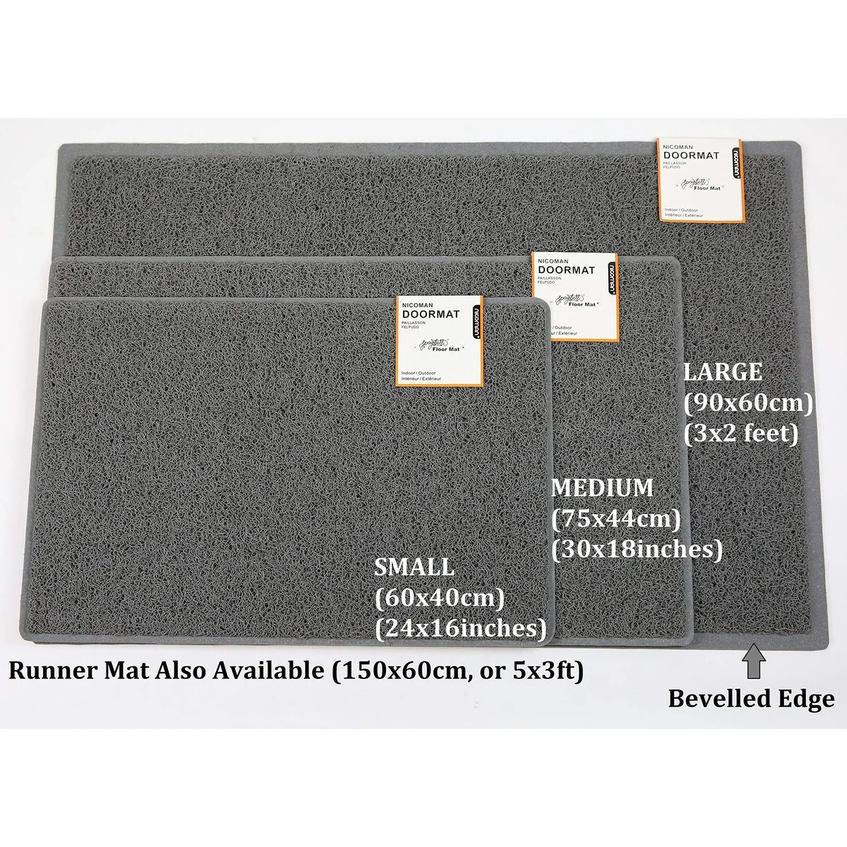 Nicoman Grey Spaghetti Mat 40X60 6040RWGREY - Image 2