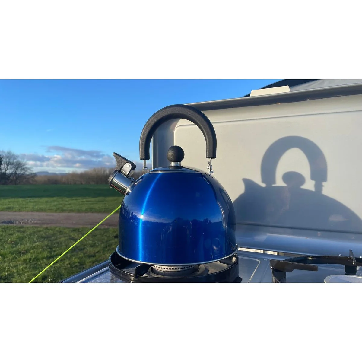 Olpro 2 Litre Stainless Steel Whistling Kettle Blue - Image 2