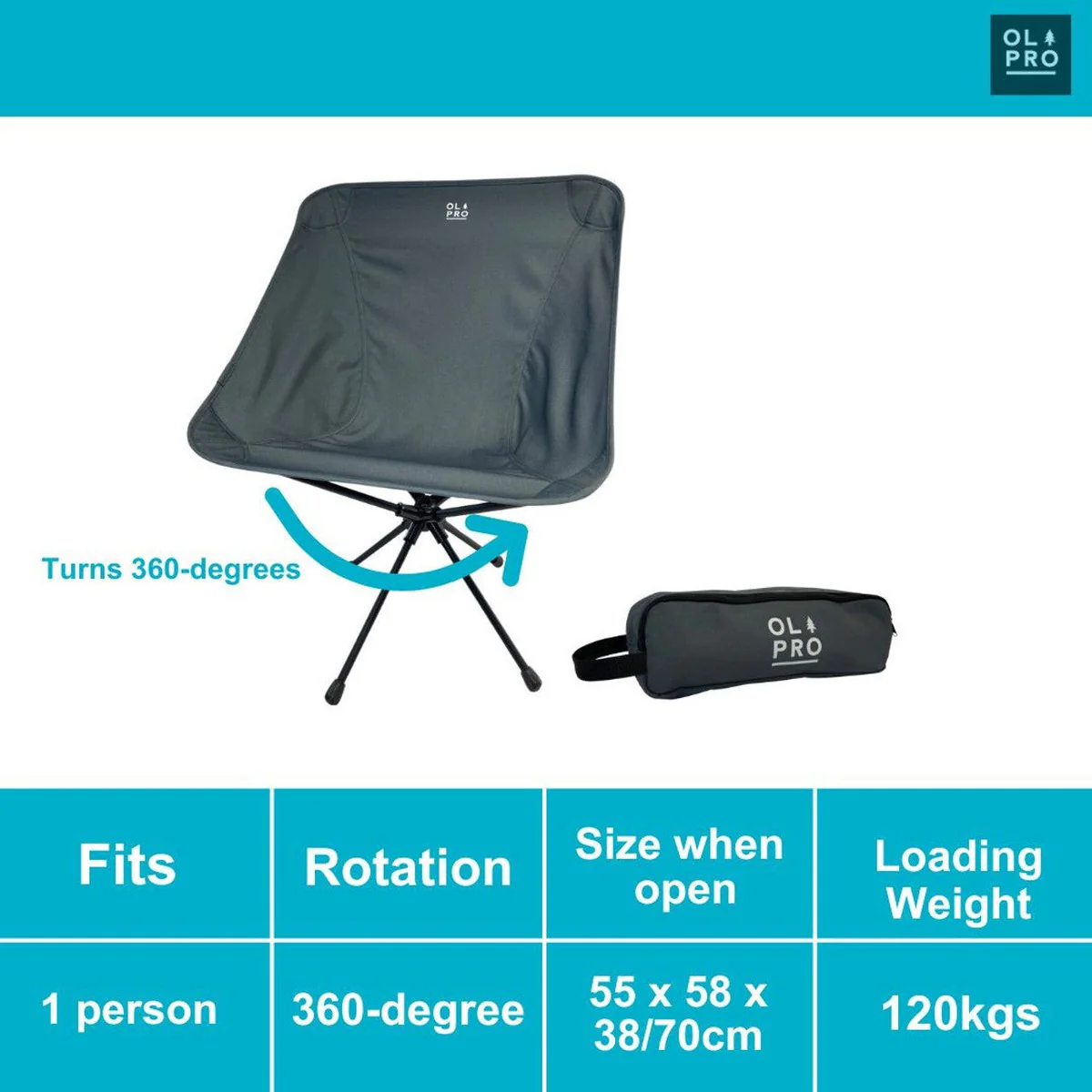 Olpro 360° Rotating ultralight chair - Image 3