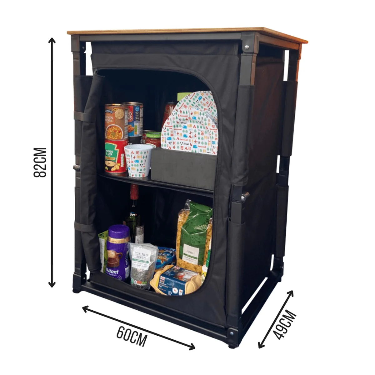Olpro Bamboo Cooking Table 60cm x 49cm x 82cm - Image 3