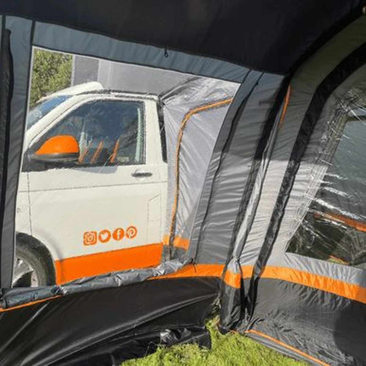 OLPRO Cocoon Breeze Campervan Awning Extension - Charcoal & Orange - Image 5