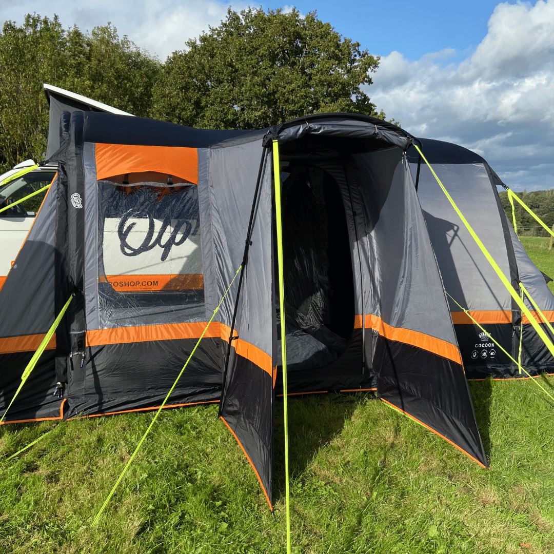 Olpro Cocoon Breeze v2 Driveway Campervan Awning Orange / Grey Low - Image 4