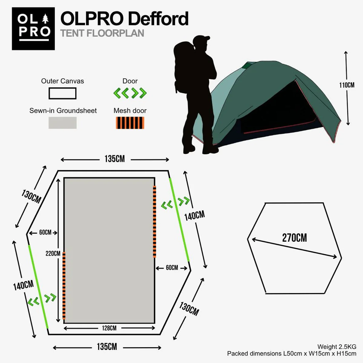 Olpro Defford 2 Man Tent - Image 3