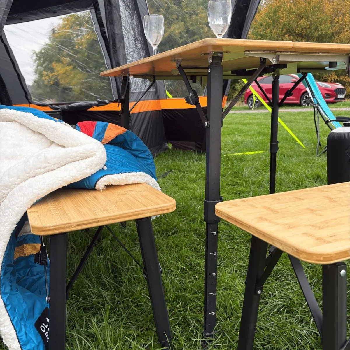 Olpro Folding Bamboo Bench Set - Image 2