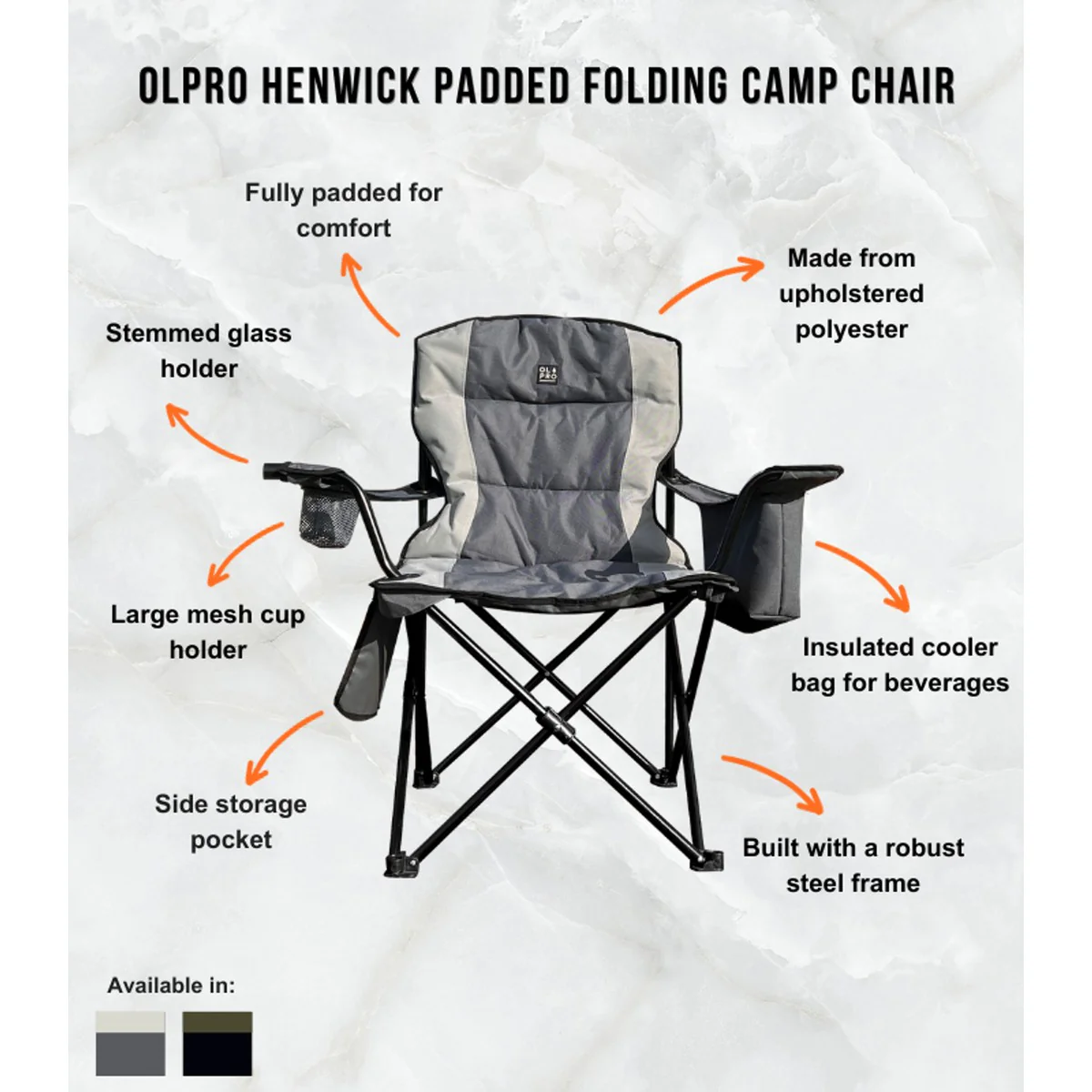 Olpro Henwick Chair Grey & Black - Image 2