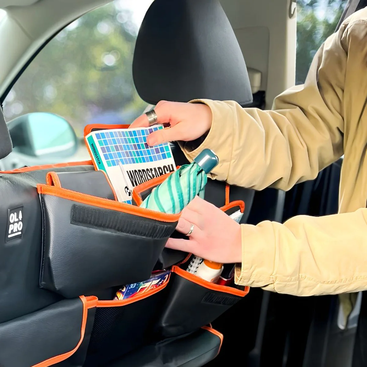 Olpro Rear Double Seat Storage Organiser - Orange - Image 2