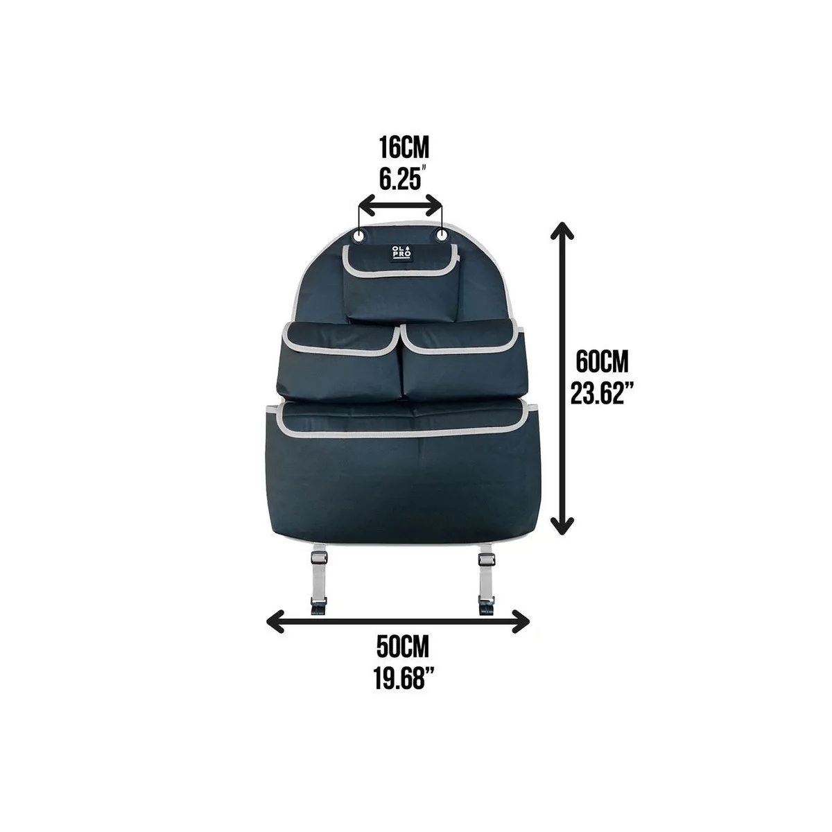 Olpro Rear Single Seat Storage Organiser - Grey - Image 2