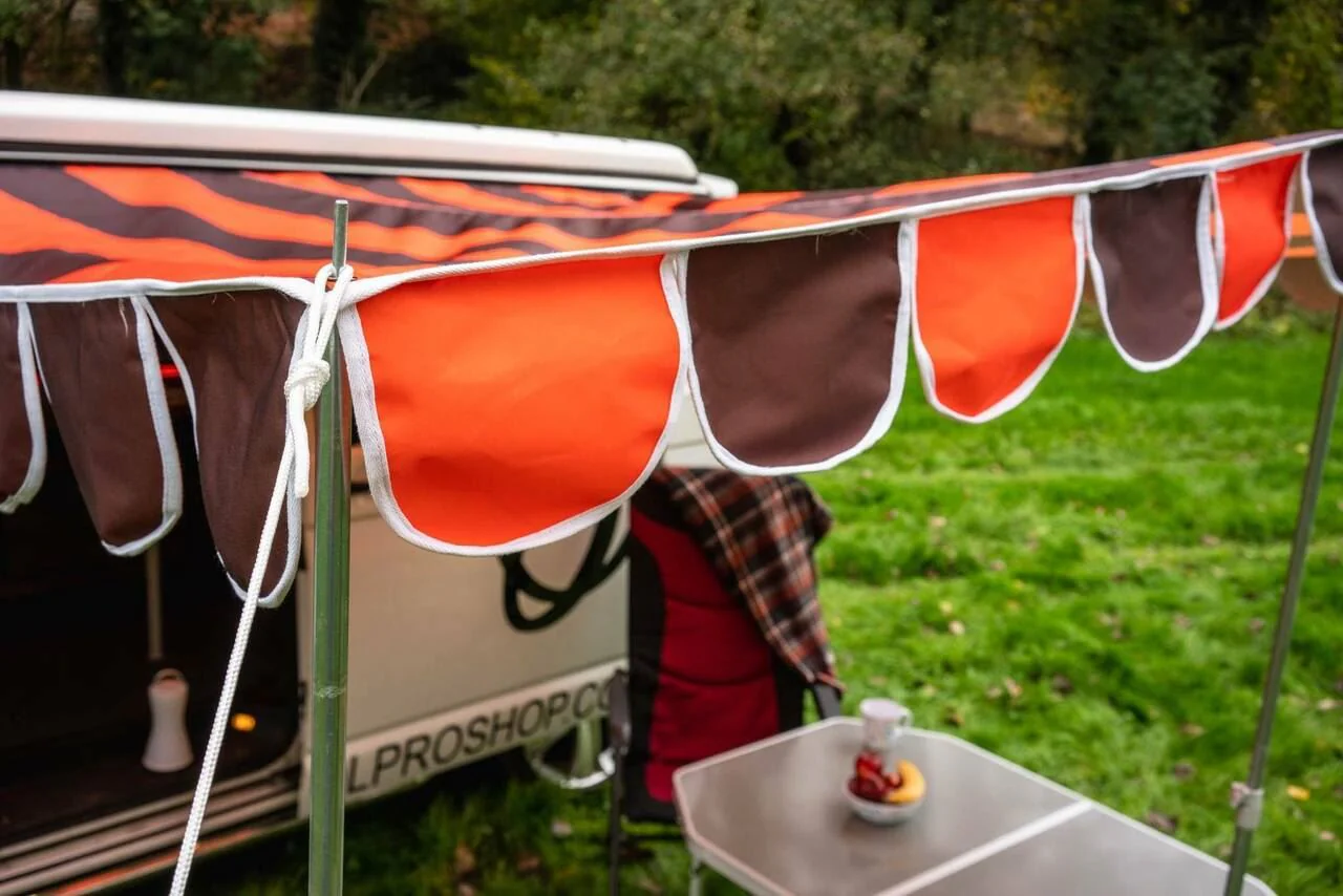 Olpro Retro Shade Campervan Canopy Orange/ Brown - Image 2