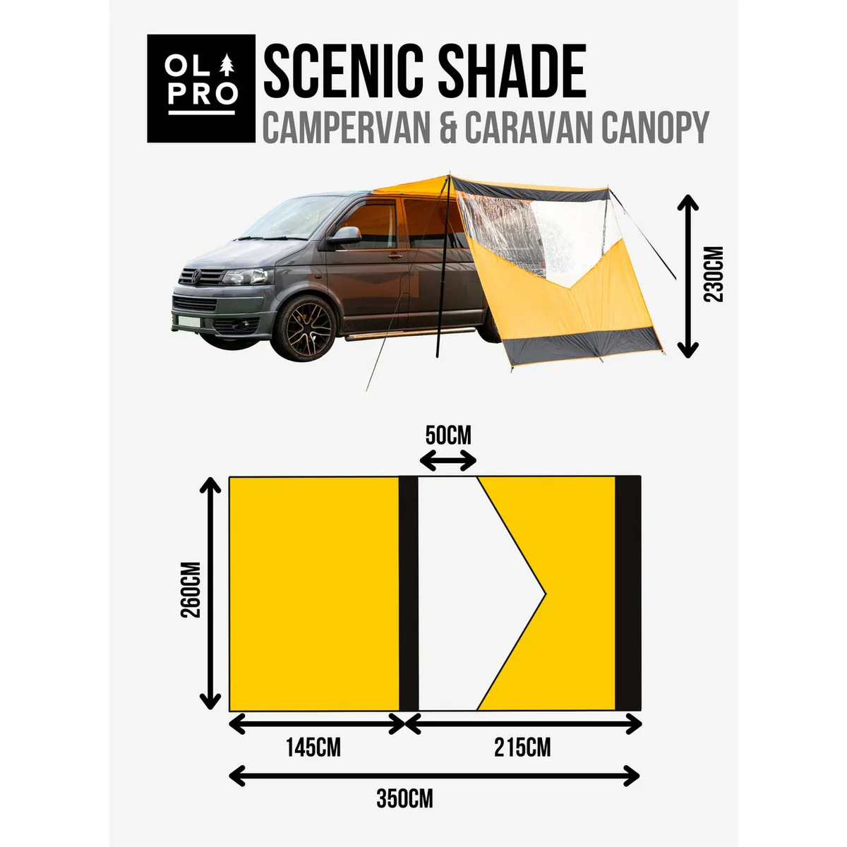 Olpro Scenic Shade Campervan Canopy with PVC Window - Image 5