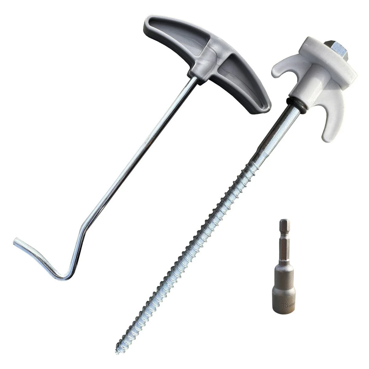 Olpro Screw in Hard Ground Rock Pegs Peg With 20pcs Adaptor and Peg Puller - Image 3