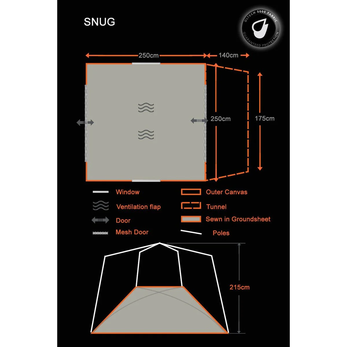 Olpro Snug Poled Tailgate Awning (steel Legs Fibreglass Roof ) - Image 4