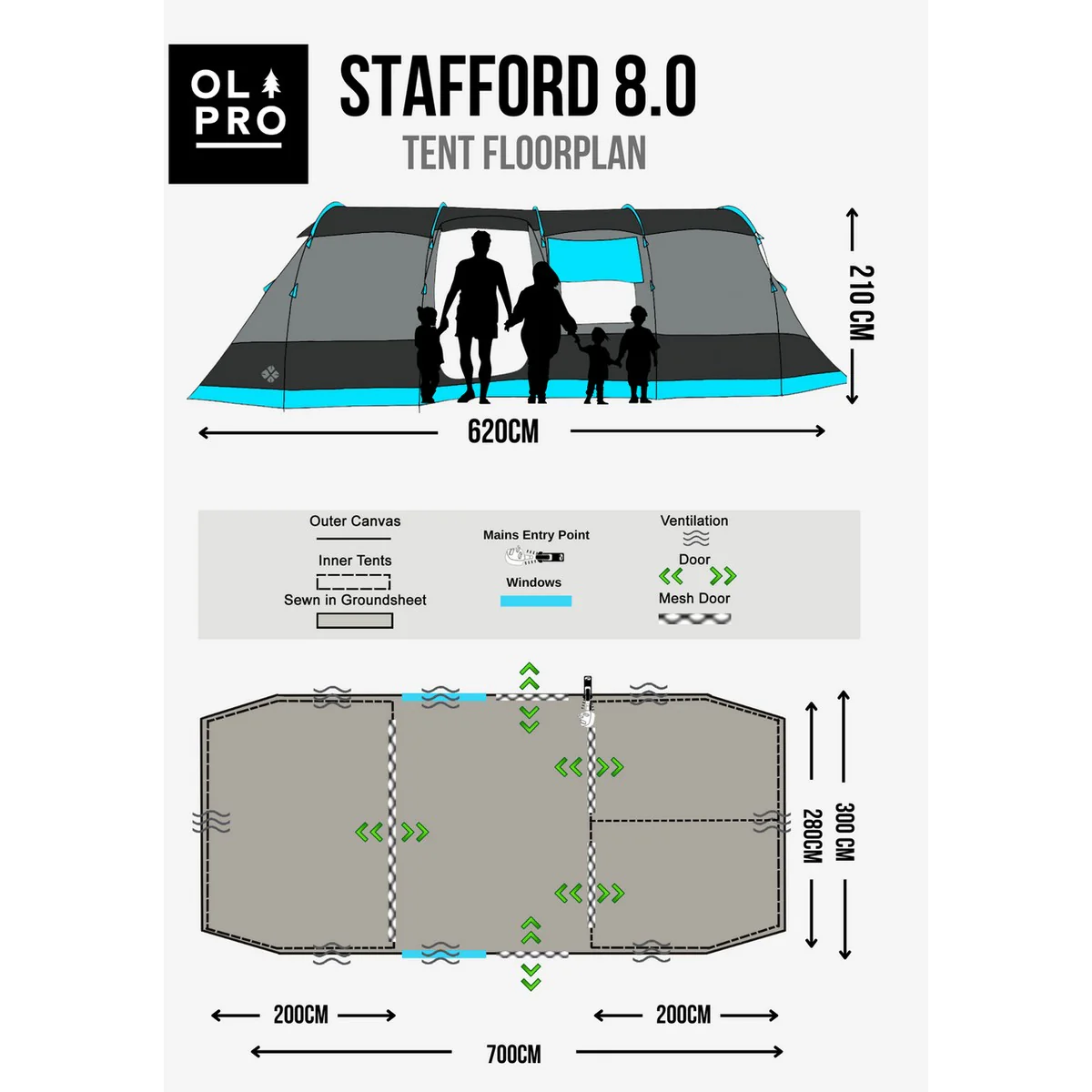 Olpro The Stafford Poled 2 Person Tent - Image 10