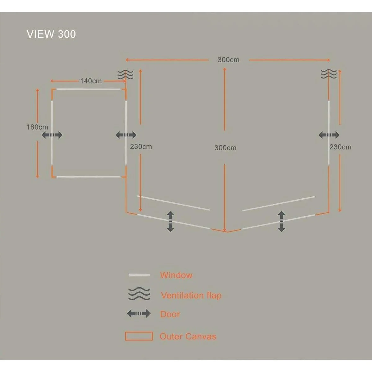 Olpro View Caravan Awning – 300 with Porch - Image 11