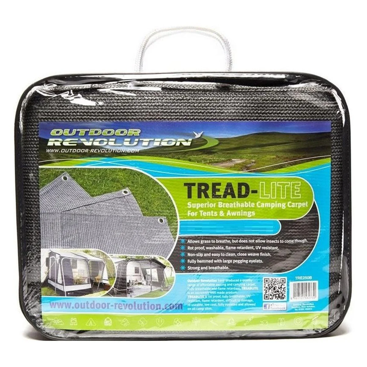 Outdoor Revolution 260cm x 250cm Treadlite - Grey Tent Groundsheet