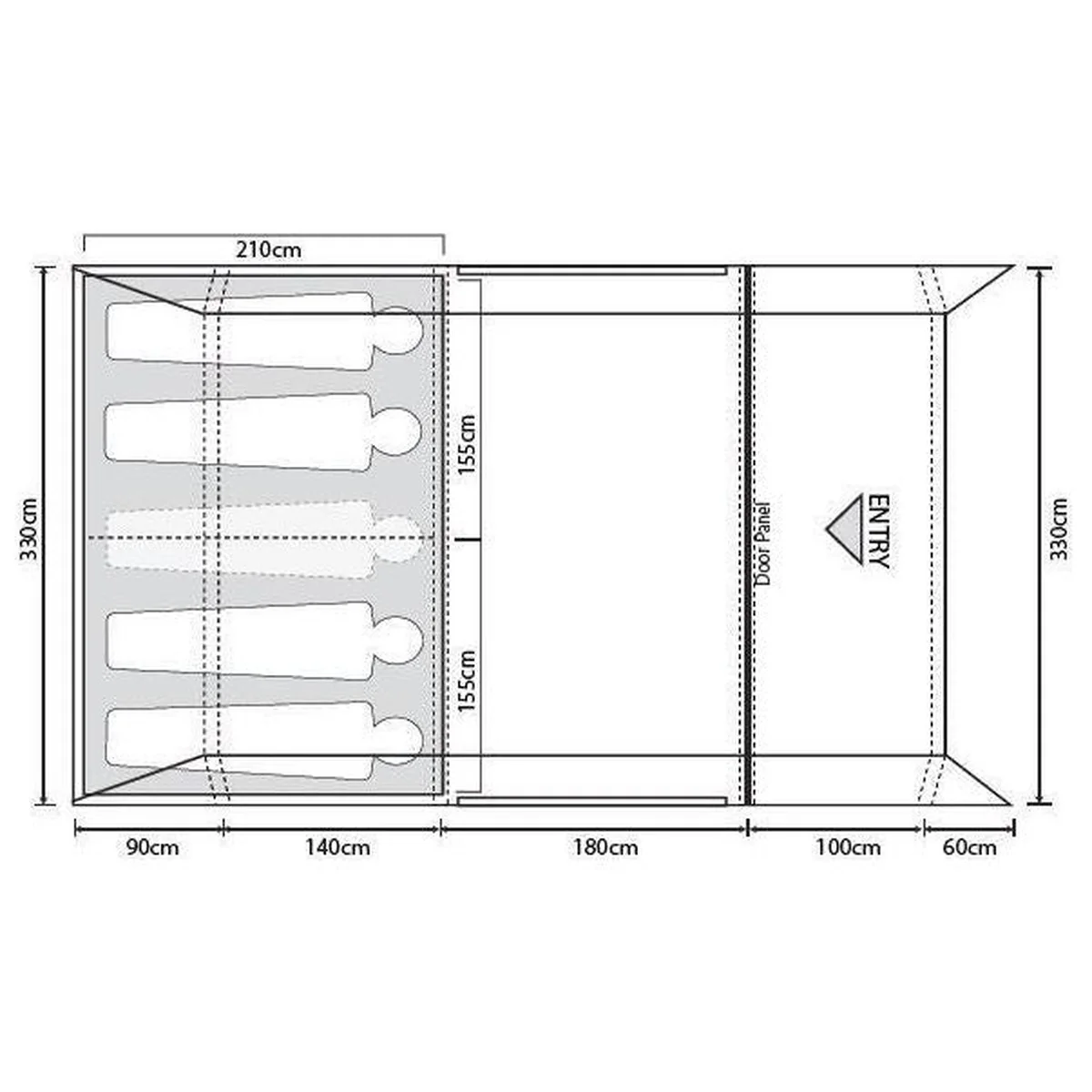 Outdoor Revolution Atom 500 5 Person Family Tent - Image 12